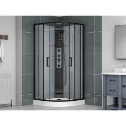  SATBOX Cabine 90x90cm quart de cercle noir mat (SATPROBOXS90CT)