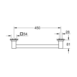  Start Cube Barre d'appui PMR 50,4 cm, noir mat (410952430)