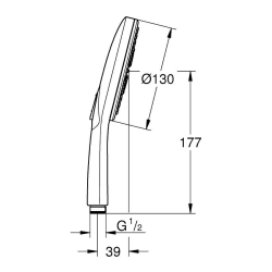 Rainshower Smartactive 130 Douchette à main 3 jets, SuperSteel (26574DC0)