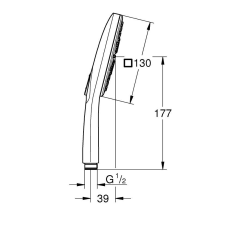  Rainshower Smartactive 130 Cube Douchette à main 3 jets, supersteel (26582DC0)