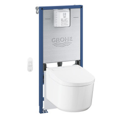 Grohe Pack WC Bâti-support Rapid SLX + WC lavant suspendu Sensia Alpine + Fixations murales + Set d'isolation phonique (G36509SH0)