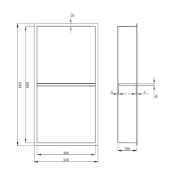  Niche de Douche à encastrer, Acier Inoxydable 304, 2 étagères, 60x30x10cm, Or brossé PVD