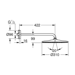 Rainshower Mono 310 Set de douche de tête 422 mm, 1 jet, chrome (G26557000)