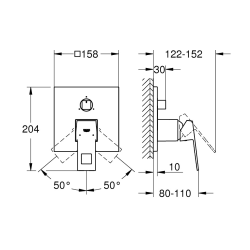  Eurocube mitigeur monocommande 3 sorties avec inverseur, gris (G24094AL0)