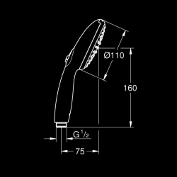  Vitalio Start 110 douchette à main 2 jets, chrome (G26948001)
