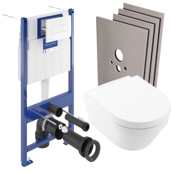Villeroy & Boch Pack WC Bâti-support Villeroy & Boch + Cuvette Villeroy sans bride + Plaque blanche + Set habillage (ViConnectArchi2-2-sabo)
