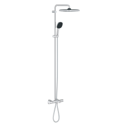 Grohe Vitalio Comfort 250 Colonne de douche avec mitigeur thermostatique + Douche de tête + Douchette 2 jets, chrome (G26984001)