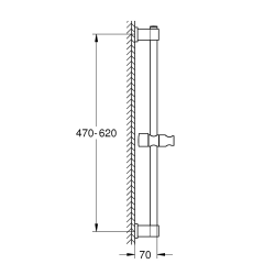  Vitalio Universal barre de douche 60 cm Ø 22 mm, chrome (G27724001)