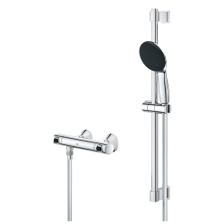 Precision Flow Set de douche avec mitigeur thermostatique + Douchette + Barre 60 cm, chrome (G34800001)