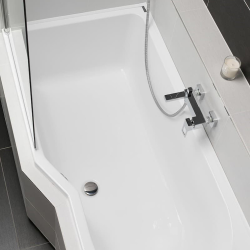 Vanda II Baignoire rectangulaire, 170x70cm orientation gauche et droite, en acrylique, avec pieds, Blanc (CP21000000-SET)