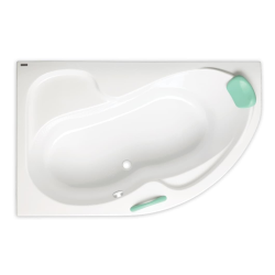Fortuna Baignoire asymétrique,160x100cm, orientation droite, en acrylique, Blanc (FO1600PPLUS)