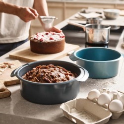 Nest™ Bake Ensemble de 2 moules à gâteaux ronds antiadhésifs, bleu (45068)