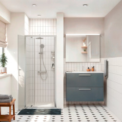  Zenith Porte de douche 90x195cm pivotante anticalcaire avec profilés Chrome brillant (CERAHZ90C)