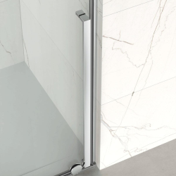 X-MOTION 120x200cm Paroi en verre coulissante Crystal Glass® 8 mm anticalcaire, avec bras et profilés chrome brillant (SATBWIXM1