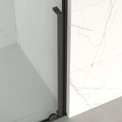 X-MOTION 110x200cm Paroi en verre coulissante Crystal Glass® 8 mm anticalcaire, avec bras et profilés Gun métal (SATBWIXM110GM)