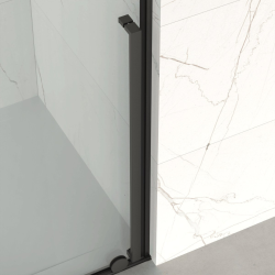 X-MOTION 140x200cm Paroi en verre coulissante Crystal Glass® 8 mm anticalcaire, avec bras et profilés Gun métal (SATBWIXM140GM)