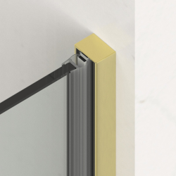 X-MOTION Porte de douche 120x200cm Coulissante, anticalcaire avec profilé Or brillant (SATBWIXM120NIKAZ)