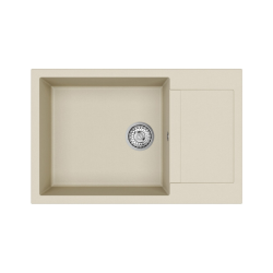 Swiss Aqua Technologies 78x50 cm évier avec égouttoir réversible en Granite, à encastrer, jasmin (SATSINKGQT105J)