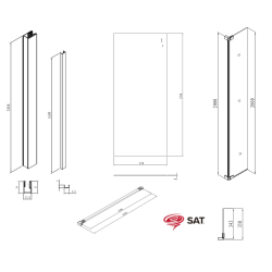 Walk-in 90x200cm Paroi et retour pivotant en verre Crystal Glass® 8 mm anticalcaire , avec bras et profilés chrome brillant