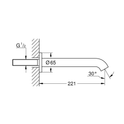Essence bec mural pour baignoire, cool sunrise brossé (G13449GN1)