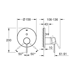  Essence mitigeur monocommande 2 sorties avec inverseur, cuivre (G24058DA1)