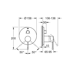 Essence mitigeur monocommande 3 sorties avec inverseur, gris foncé brossé (G24092AL1)