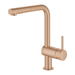 Grohe Minta mitigeur monocommande évier avec douchette 2 jets, warm sunset brossé (G30274DL0)