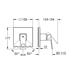  Eurocube mitigeur monocommande 1 sortie, hard graphite brossé (G24061AL0)