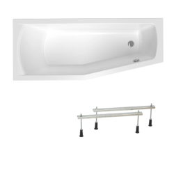 Vanda II Baignoire rectangulaire, 170x70cm orientation gauche et droite, en acrylique, avec pieds, Blanc (CP21000000-SET)