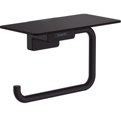 AddStoris Set Brosse de toilette murale + Porte-papier toilette mural avec tablette, Noir mat (41752670-Addstoris)