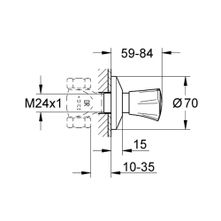  Costa L façade pour robinet d'arrêt encastré, chrome (G19855001)