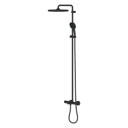 Grohe Vitalio Comfort 250 colonne de douche thermostatique bain/douche + douche de tête + douchette à main, noir mat (G269842431)
