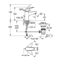  Swift mitigeur monocommande lavabo, taille S, chrome (G24316001)