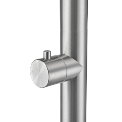 Naturel EAU FROIDE par tuyau de jardin, douche extérieure en inox 316, à poser partout, acier brossé (NATUREL-COLD18)