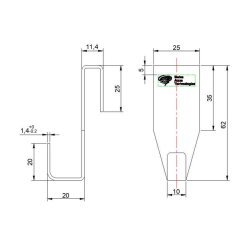 Crochet suspendu pour écran de douche SAT Walk-In, noir mat (SATWIHACEKC)