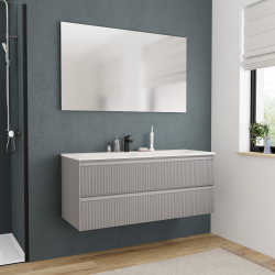 Ceramia Nouveau meuble de salle de bain 120 cm, certifié FSC, gris perle (CERAMIA-3LG120)