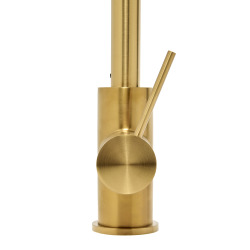 Mitigeur évier sur pied avec douchette extractible 2 jets, or brossé (SATBAUR286BG)