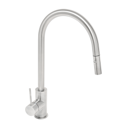 Swiss Aqua Technologies Aurum mitigeur évier à levier sur pied 44 cm avec douchette extractible 2 jets, inox (SATBAUR286NRZ)