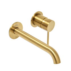 Aurum mitigeur lavabo encastré à levier avec corps d'encastrement, or brossé (SATBAUR101BG)