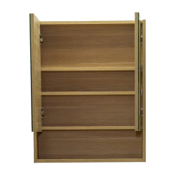 Lucca Armoire de toilette assemblée 60x75 cm, stratifié, 4 étagères, miroir, couleur chêne (LUCCA60CABD)