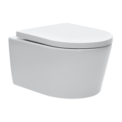 Pack WC bâti-autoportant + WC SAT sans bride fixations invisibles + Abattant softclose + Plaque blanche (SMART-SATrimless-9)