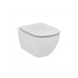 Pack WC Bâti-support + Cuvette Ideal Standard TESI AquaBlade sans bride fixations invisibles + Plaque chrome (ViConnectTesi-2)