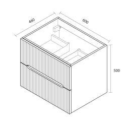 Ceramia 60 cm, Nouveau meuble de salle de bain assemblé, certifié FSC, gris perle (CERAMIA-5LG60)