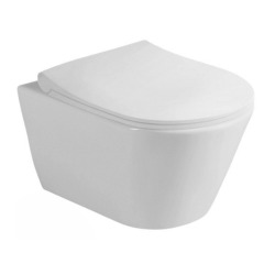 Pack WC bâti-support Duofix UP100 + WC sans bride Avva avec fixations invisibles + Abattant softclose + Plaque chrome (AvvaGeb2)