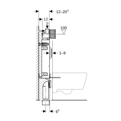 KOMBIFIX pro závěsné WC, nádržka UP 320