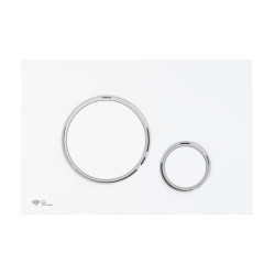 Plaque de commande double touche en plastique, blanc mat/chrome brillant (SATAT76)