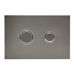Plaque de commande double touche en acier inoxydable, traitement PVD, gun metal mat (SATATBGM)