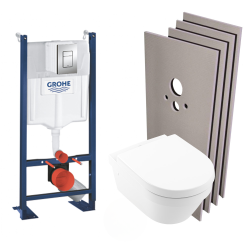 Grohe Pack WC Bâti autoportant + Cuvette Architectura sans bride + Plaque chrome + Set habillage (ProjectArchitectura2-1-sabo)