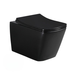 Pack WC Bâti-support Rapid SL + WC Infinitio sans bride noir mat + Abattant softclose + Plaque noire (RSL-BlackInfinitio-KF0)
