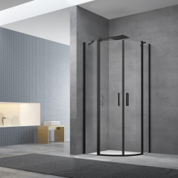 Set Porte de douche 90x196 cm transparente + Profilé pour paroi de douche+ Poignée pour porte de douche (SATFUD90NIKA)